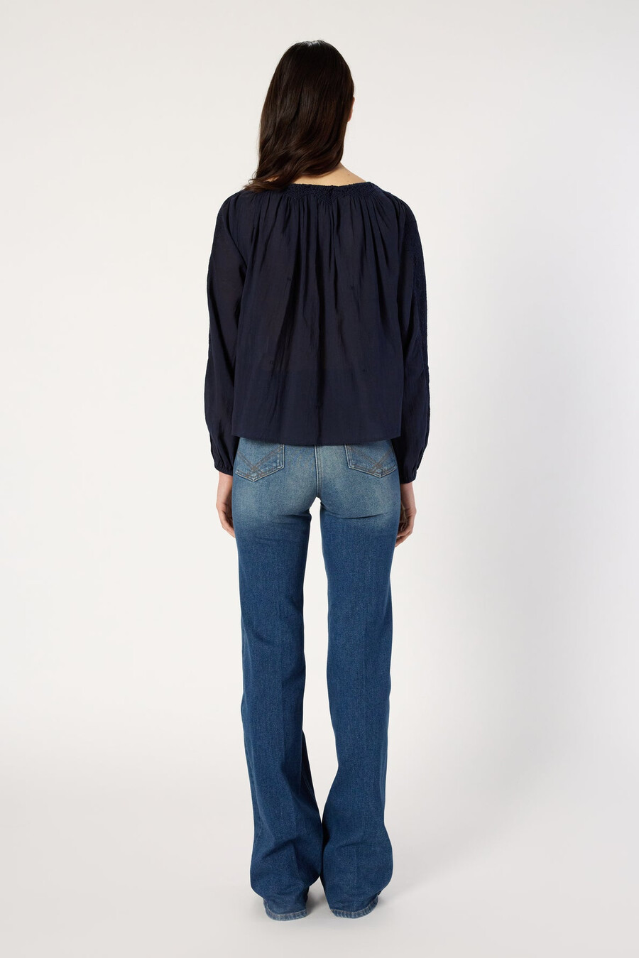 blouse brodée à large encolure - aglae