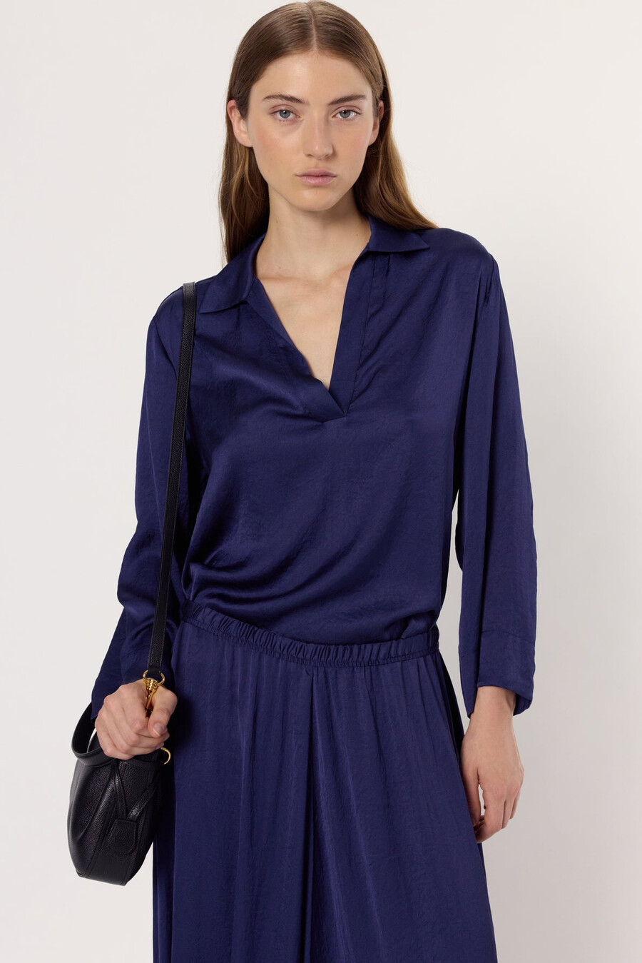 chemise fluide en satin - alina