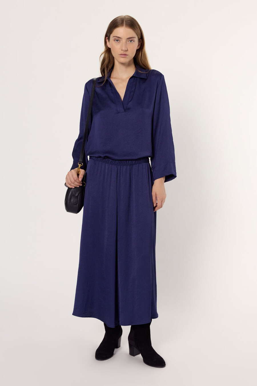 chemise fluide en satin - alina