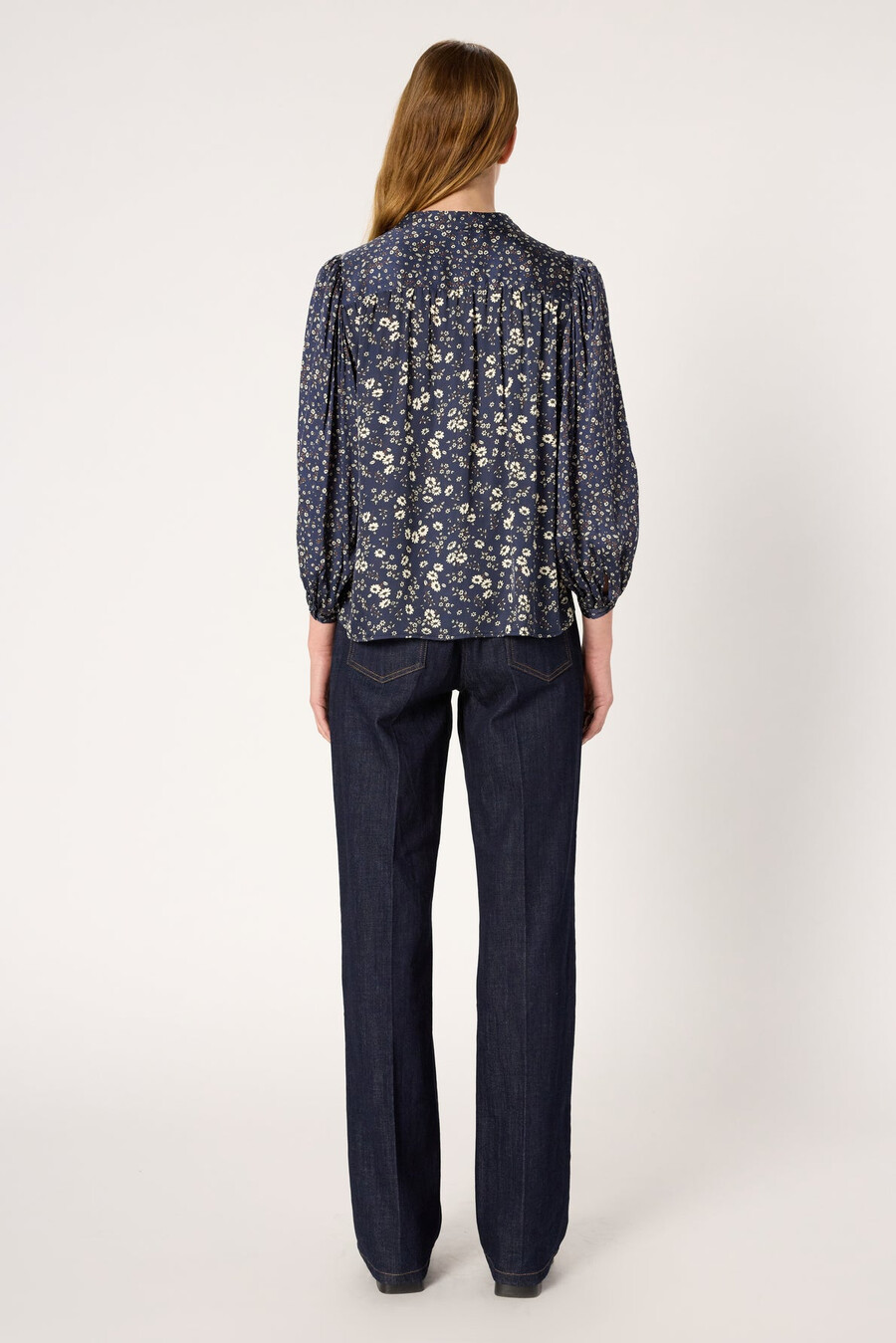 chemise en satin à fleurs - anaelle