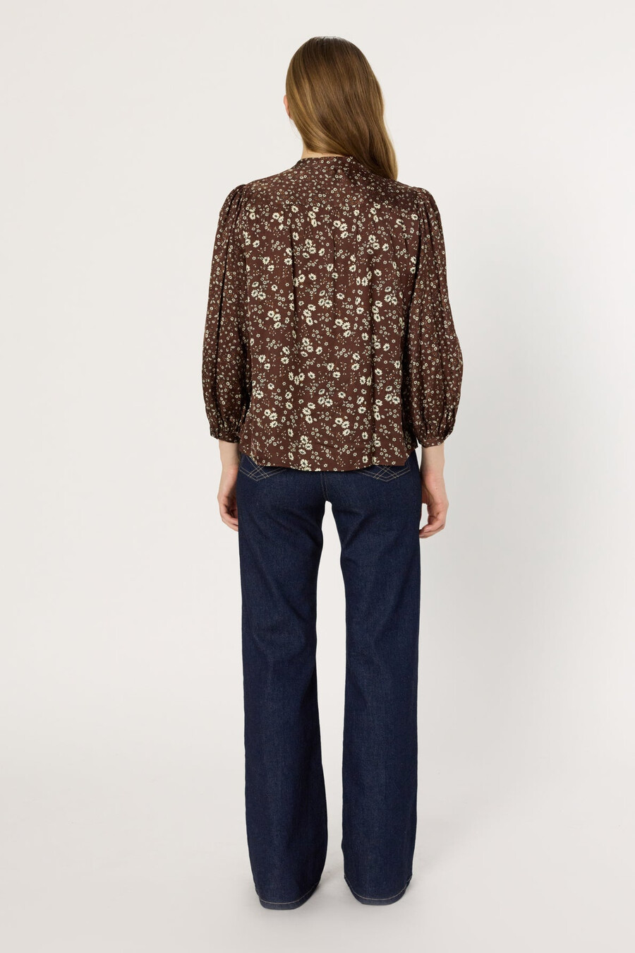 chemise en satin à fleurs - anaelle