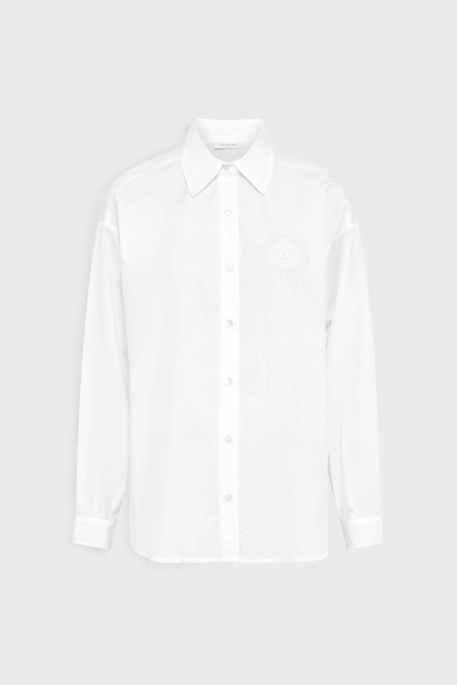 chemise en coton uni avec armoiries - alix