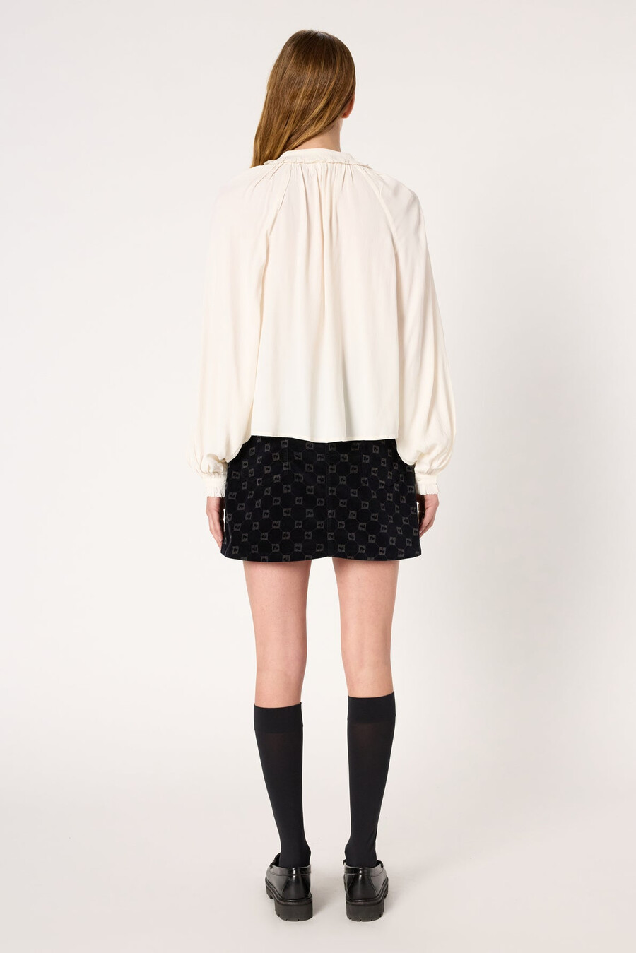 chemise en satin à volants - agnella