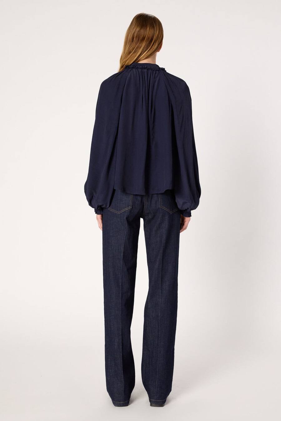 chemise en satin à volants - agnella