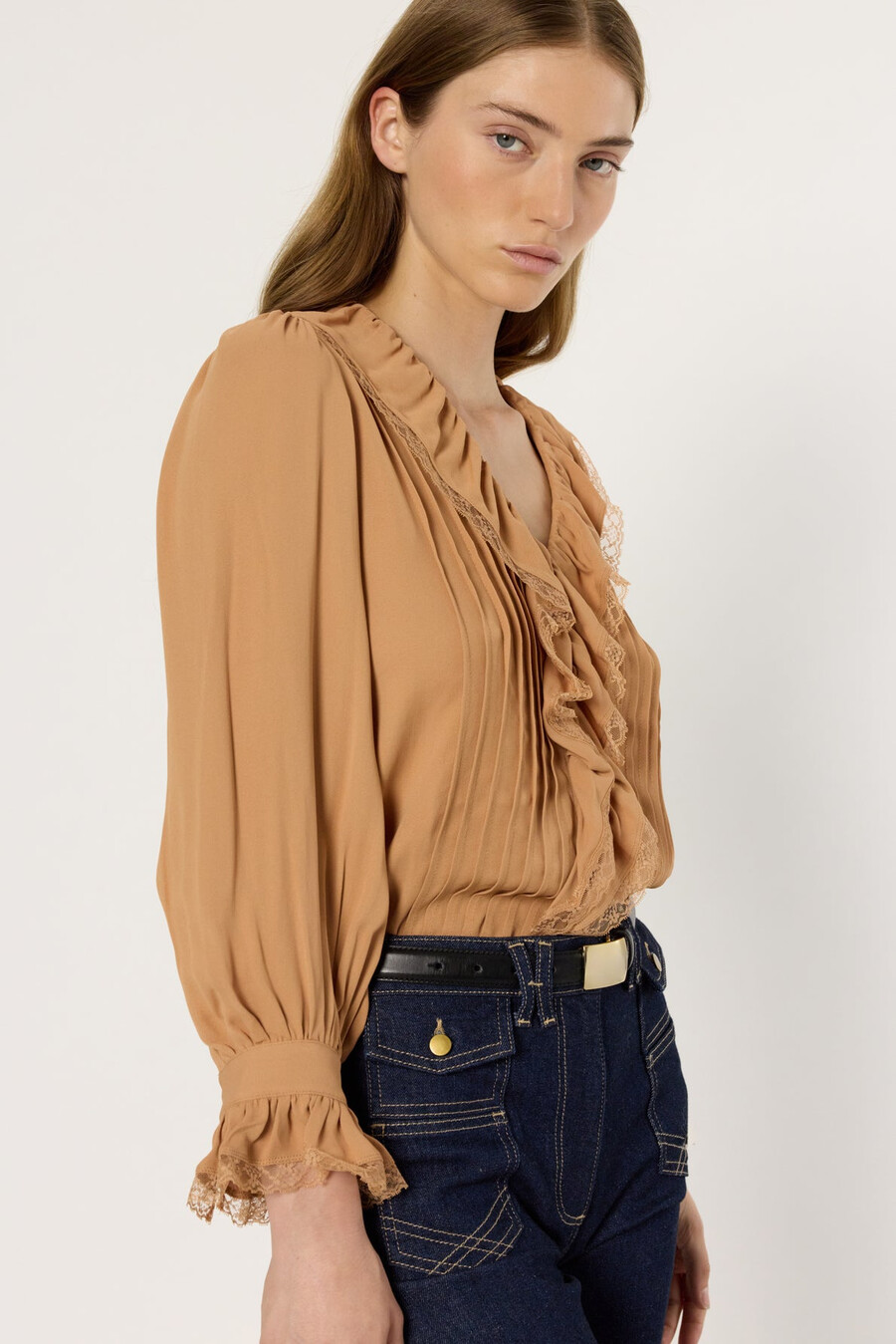 chemise en dentelle à volants - annette