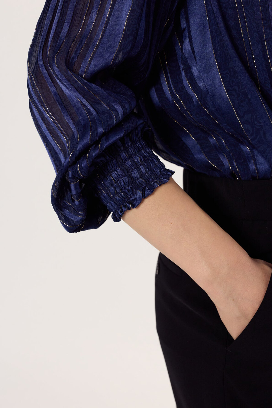 chemisier doux au toucher satiné avec lurex - annick