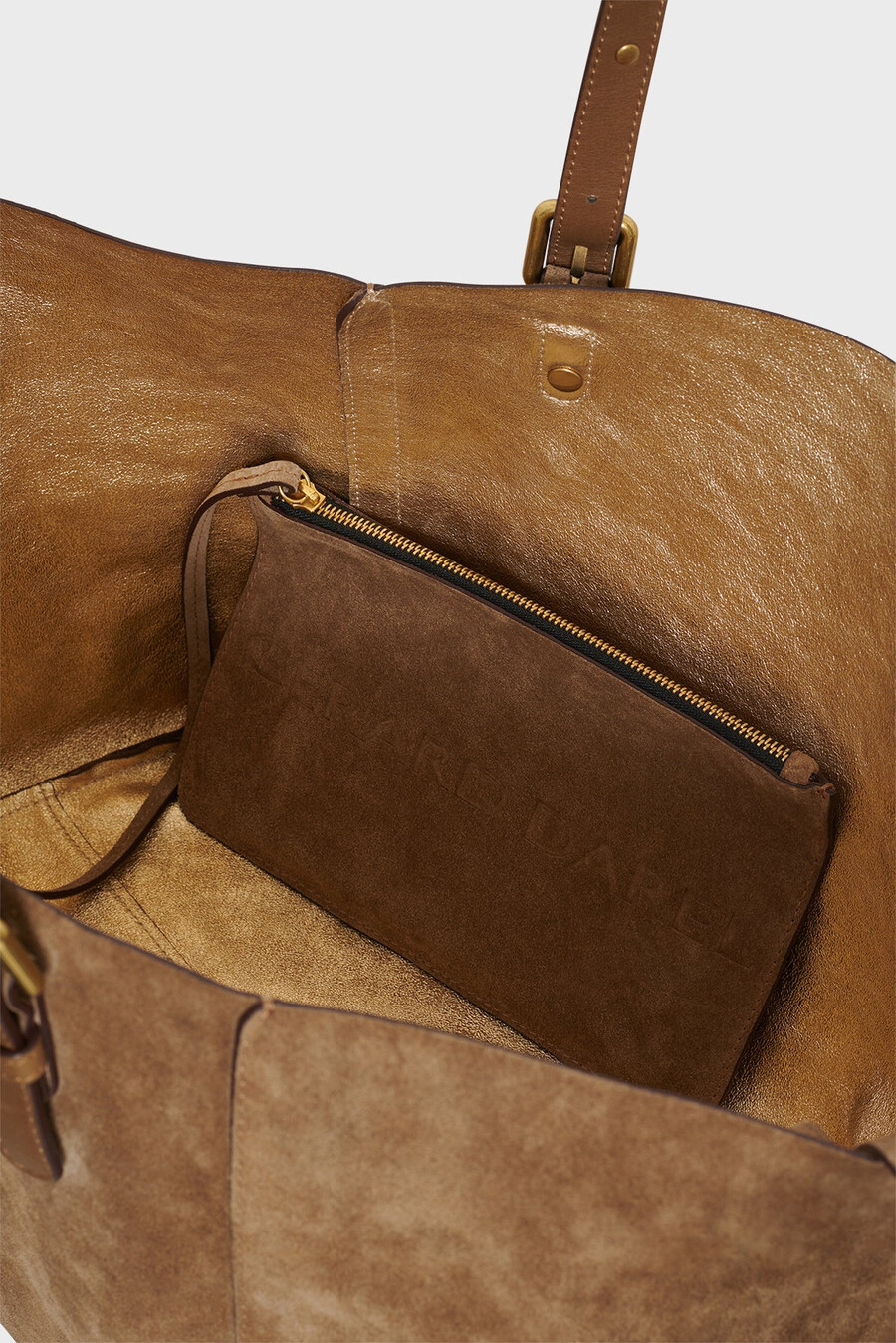 sac cabas en cuir suédé avec intérieur métallisé - simple bag