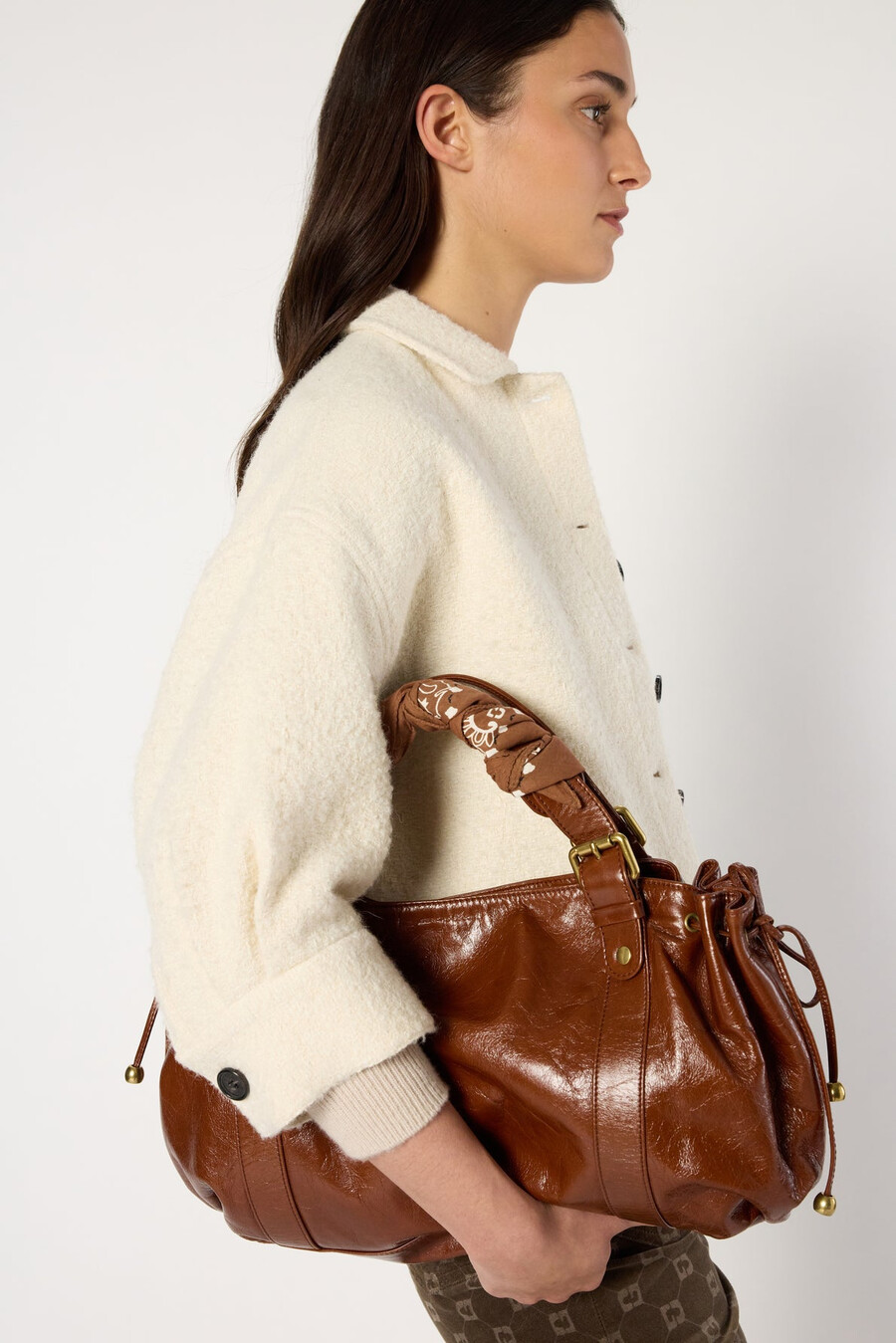 sac à main en cuir effet froissé - 24h
