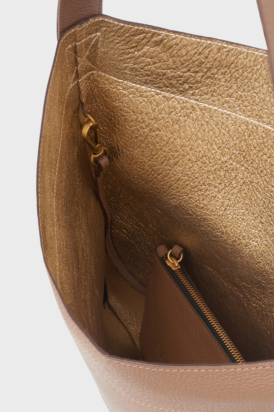 sac en cuir grainé intérieur métallisé - lady