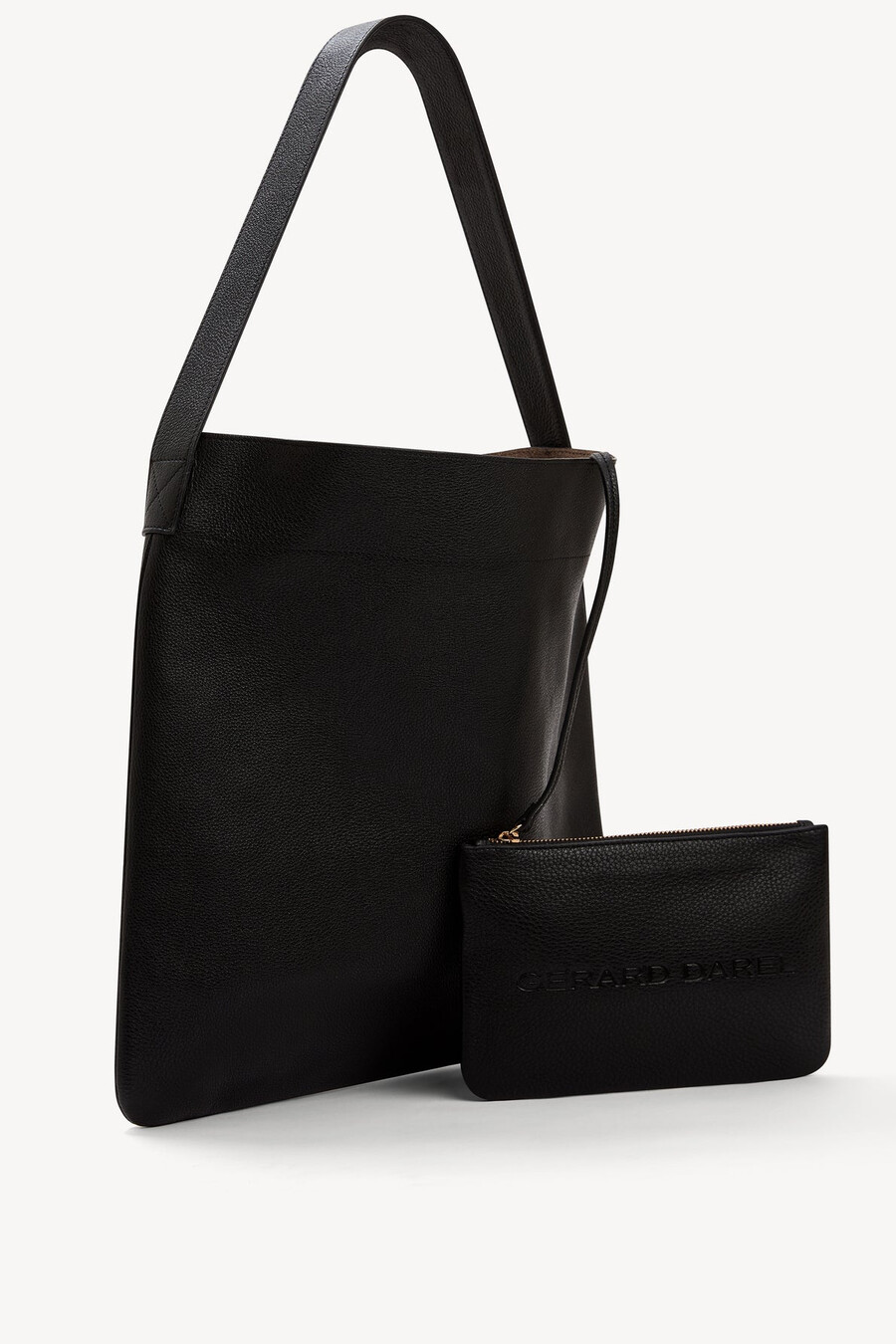 sac hobo en cuir grainé avec doublure métallique - lady