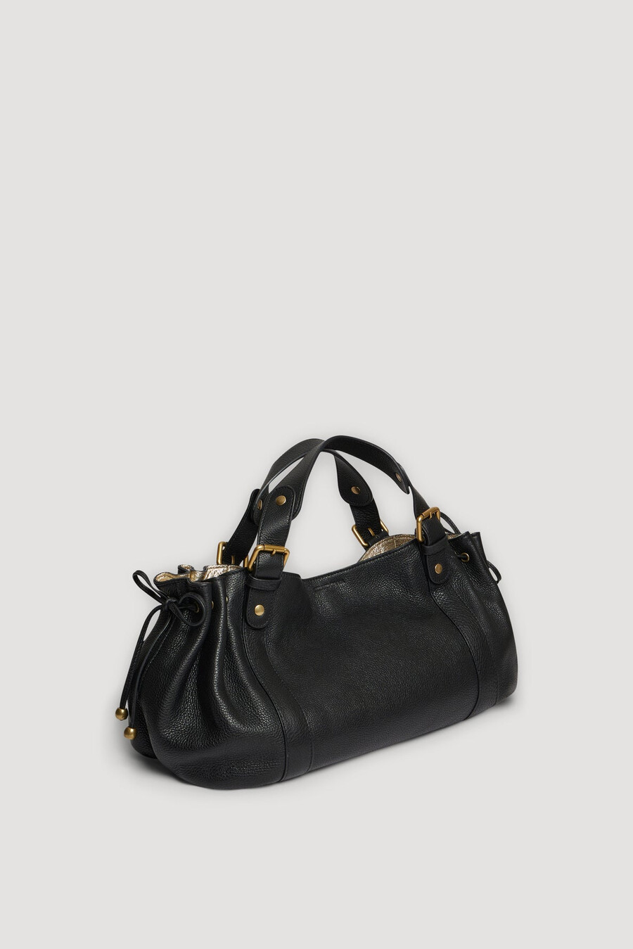 sac à main en cuir grainé avec intérieur métallisé - 24h