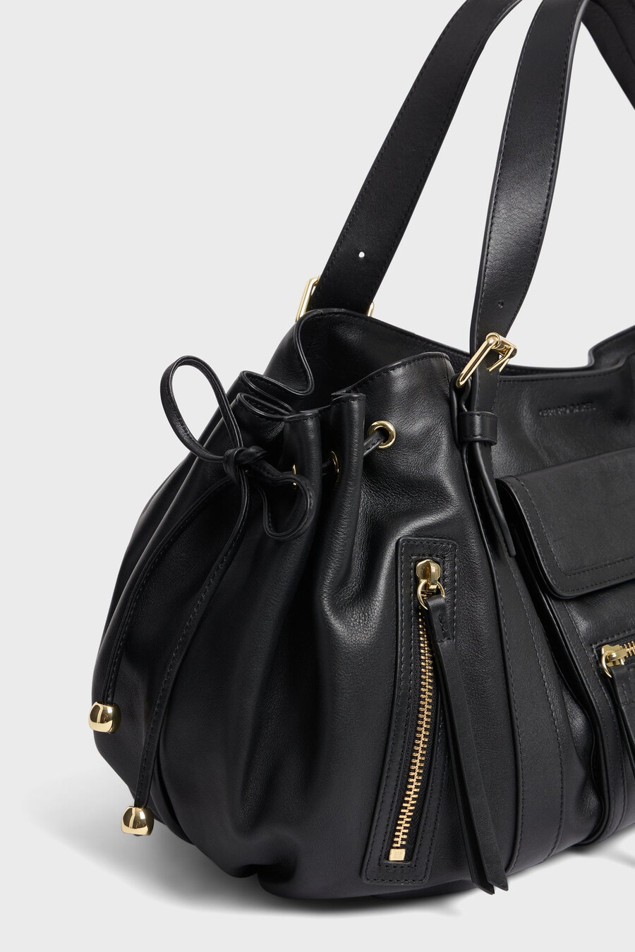 sac à main en cuir avec poche zippée - st germain